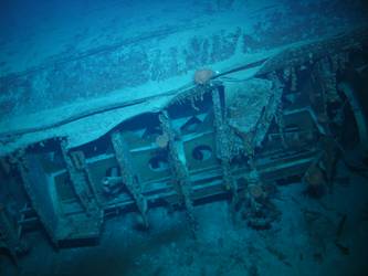 Large piece of hull section on seabed